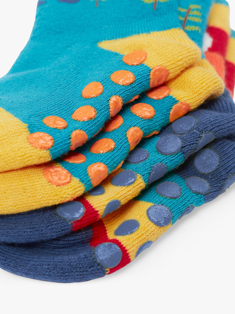 Frugi kids grippy socks panda multi pack of 2 (British brand)