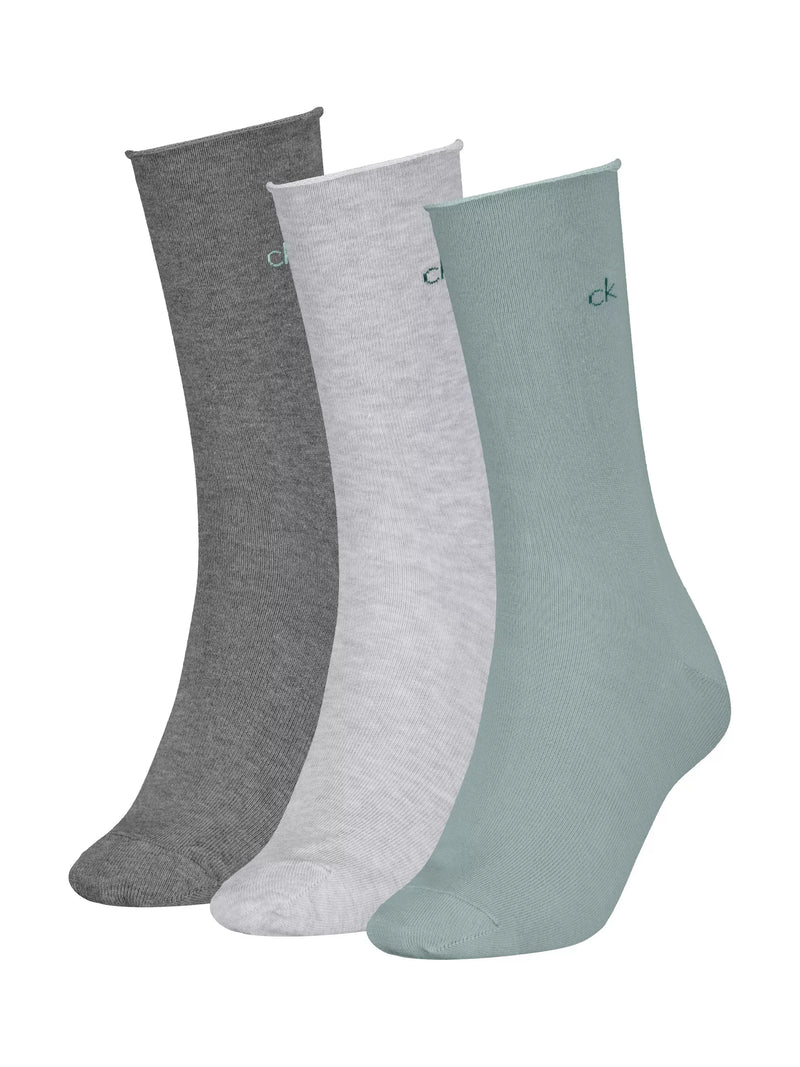Calvin Klein Roll Top Socks Pack of 3 Black