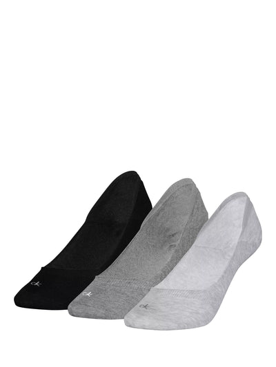 John Lewis Calvin Klein Invisible Liner Socks Grey Marl Pack of 3- Buy online at McGrocer