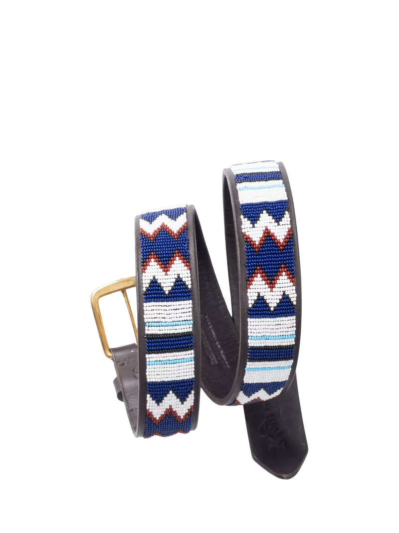 KOY Maasai beaded leather belt, UK version