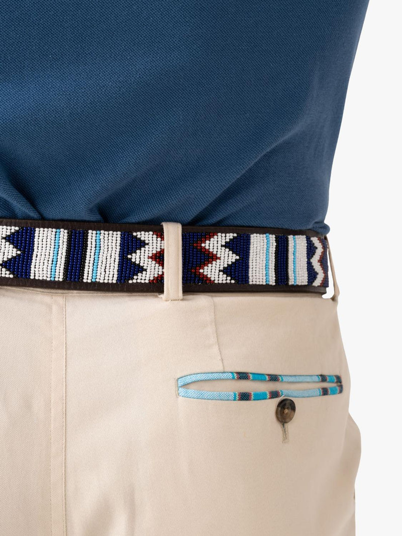 KOY Maasai beaded leather belt, UK version
