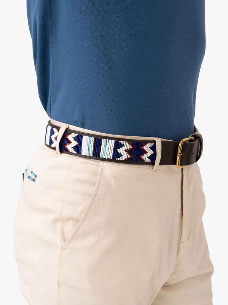 KOY Maasai beaded leather belt, UK version