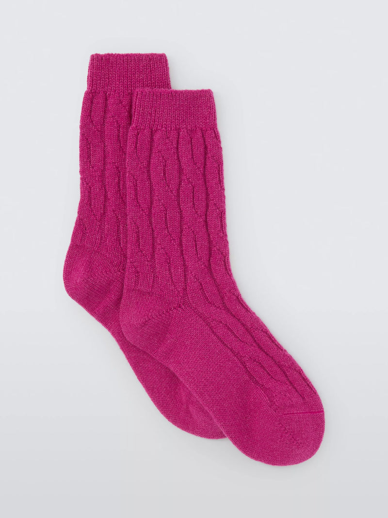 John Lewis cashmere cable knit bed socks UK version