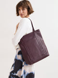 Phase Eight dark red leather tote bag, imported from the UK
