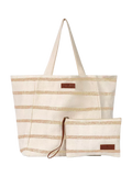 Seaspray Jumbie Stripe Beach Bag and Purse Set, Neutral/Sand, One Size