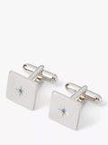 Simon Carter crystal star sterling silver square cufflinks - British product
