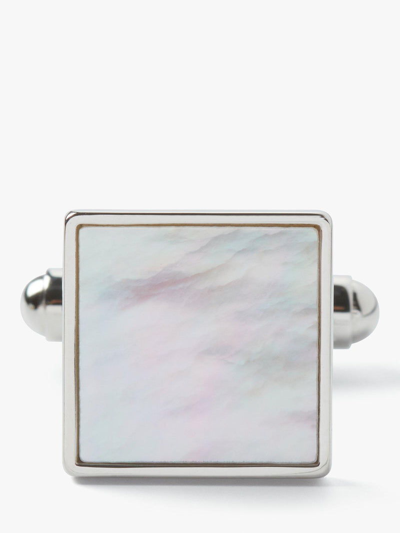 Simon Carter Mother of Pearl sterling silver square cufflinks 14mm, UK version