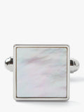 Simon Carter Mother of Pearl sterling silver square cufflinks 14mm, UK version