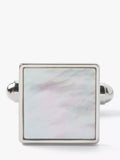 Simon Carter Mother of Pearl sterling silver square cufflinks 14mm, UK version