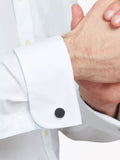 Simon Carter round cufflinks black onyx sterling silver, UK version