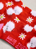 White Stuff fluffy sheep ankle socks in red multi, UK version