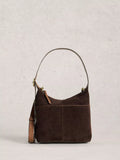 White Stuff Sophie Mini Suede Crossbody Bag dark brown, imported from the UK