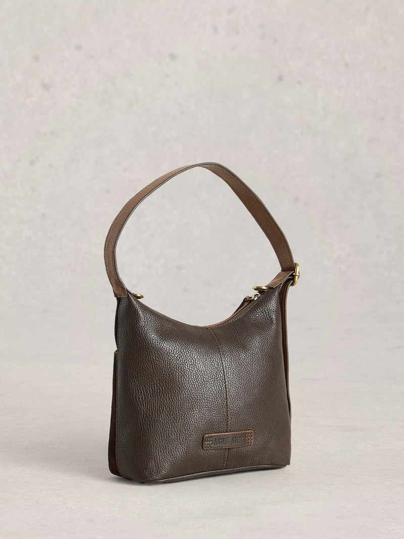 White Stuff Sophie Mini Suede Crossbody Bag dark brown, imported from the UK