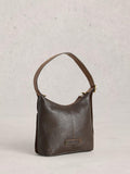 White Stuff Sophie Mini Suede Crossbody Bag dark brown, imported from the UK