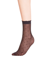John Lewis FALKE 15 Denier Dot Ankle Socks, Black- Buy online at McGrocer