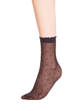 FALKE 15 denier dot ankle socks black, imported from the UK