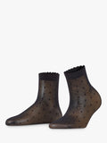 FALKE 15 denier dot ankle socks black, imported from the UK