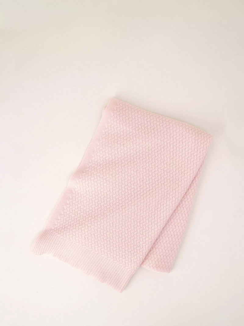 Truly honeycomb stitch cashmere scarf blush imported from the UK