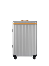 John Lewis Carl Friedrik The Check-In 4-Wheel 67cm Medium Suitcase, Arctic Grey/Tan, 69L- Buy online at McGrocer