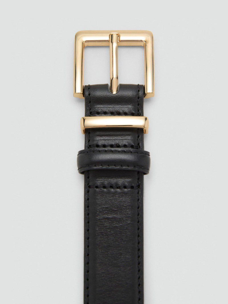 Mango leather belt plain design regular width, UK version
