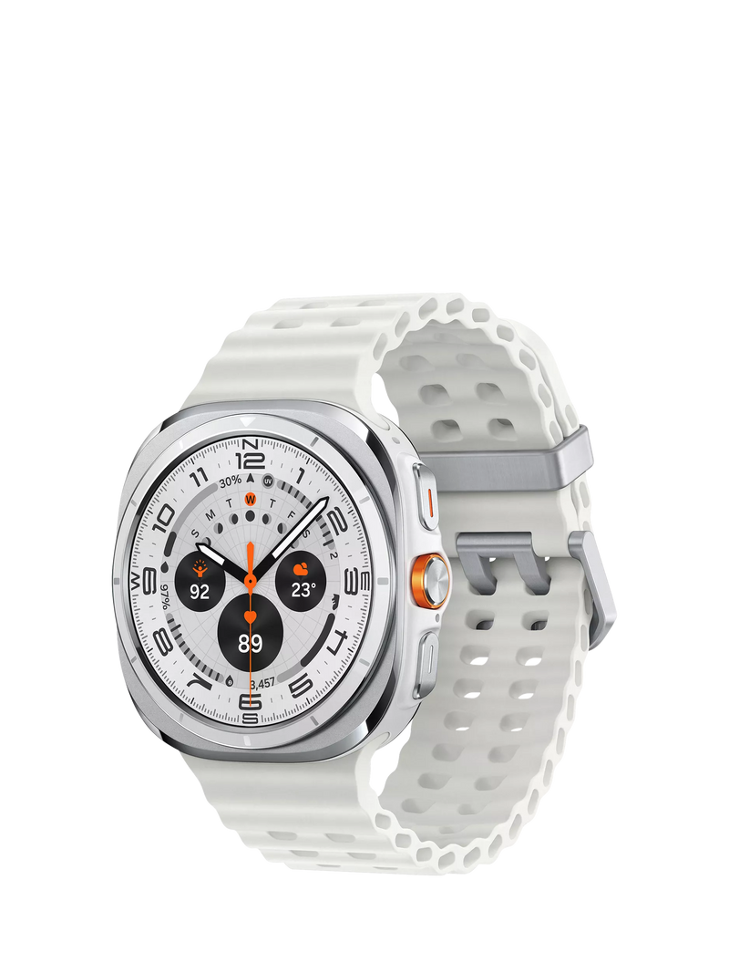 Samsung Galaxy Watch Ultra (2025), Bluetooth & 4G Cellular, 47mm, Galaxy AI, Titanium with Silicone Strap, Titanium White