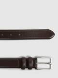 Reiss Dante leather belt in chocolate brown, UK version