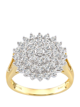 John Lewis Mogul 18ct Yellow Gold Cluster Diamond Ring 1.00ct W3mm- Buy online at McGrocer