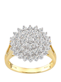 Mogul 18ct yellow gold cluster diamond ring - British product
