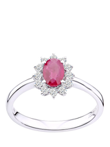 John Lewis Mogul 18ct White Gold Diamond Ruby Ring- Buy online at McGrocer