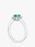 Mogul 18ct white gold emerald and diamond ring - British product