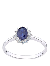 John Lewis Mogul 18ct White Gold Oval Sapphire and Diamond Ring- Buy online at McGrocer