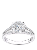 Mogul 18ct white gold halo diamond engagement ring, imported from the UK
