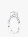 Mogul 18ct white gold halo diamond engagement ring, imported from the UK