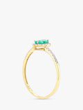 Mogul emerald diamond ring 18ct yellow gold cluster - British product