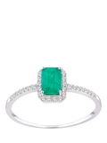 Mogul emerald diamond ring 18ct white gold British brand