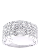 John Lewis Mogul 9ct White Gold Multirow Diamond Eternity Ring- Buy online at McGrocer