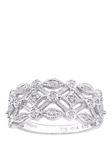John Lewis Mogul 9ct White Gold Filigree Diamond Ring- Buy online at McGrocer