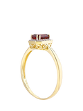 Mogul 9ct yellow gold garnet and diamond ring - British product