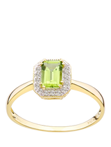 John Lewis Mogul 9ct Yellow Gold Peridot and Diamond Ring- Buy online at McGrocer