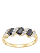 John Lewis Mogul 9ct Yellow Gold Sapphire and Diamond Eternity Ring- Buy online at McGrocer