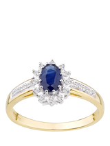 John Lewis Mogul 9ct Yellow Gold Sapphire and Diamond Ring- Buy online at McGrocer