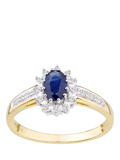 Mogul 9ct yellow gold sapphire diamond ring 0.60ct, UK version
