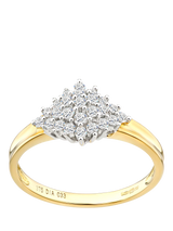John Lewis Mogul 9ct Yellow Gold Marquise Cluster Diamond Ring- Buy online at McGrocer