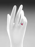 Mogul 9ct white gold oval ruby and diamond ring, UK version