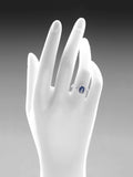 Mogul 9ct white gold oval sapphire diamond ring, imported from the UK