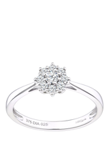 John Lewis Mogul 9ct White Gold Cluster Diamond Ring- Buy online at McGrocer