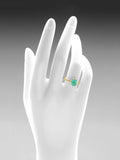 Mogul 9ct yellow gold emerald and diamond ring - British product