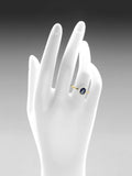 Mogul 9ct yellow gold oval sapphire diamond ring - British product