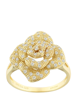 John Lewis Mogul 9ct Yellow Gold Flower Cluster Diamond Ring- Buy online at McGrocer