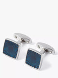 Simon Carter ray cufflinks silver blue 15mm (British brand)
